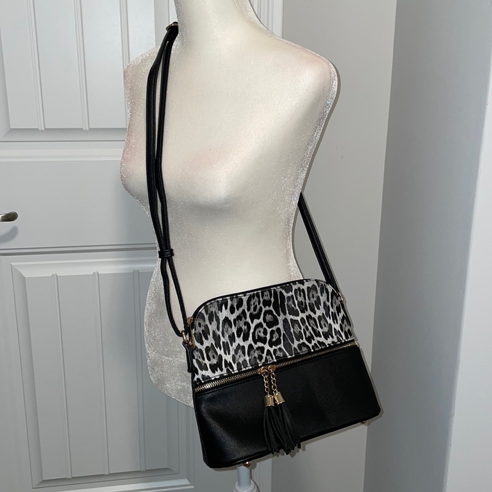 Black leopard crossbody